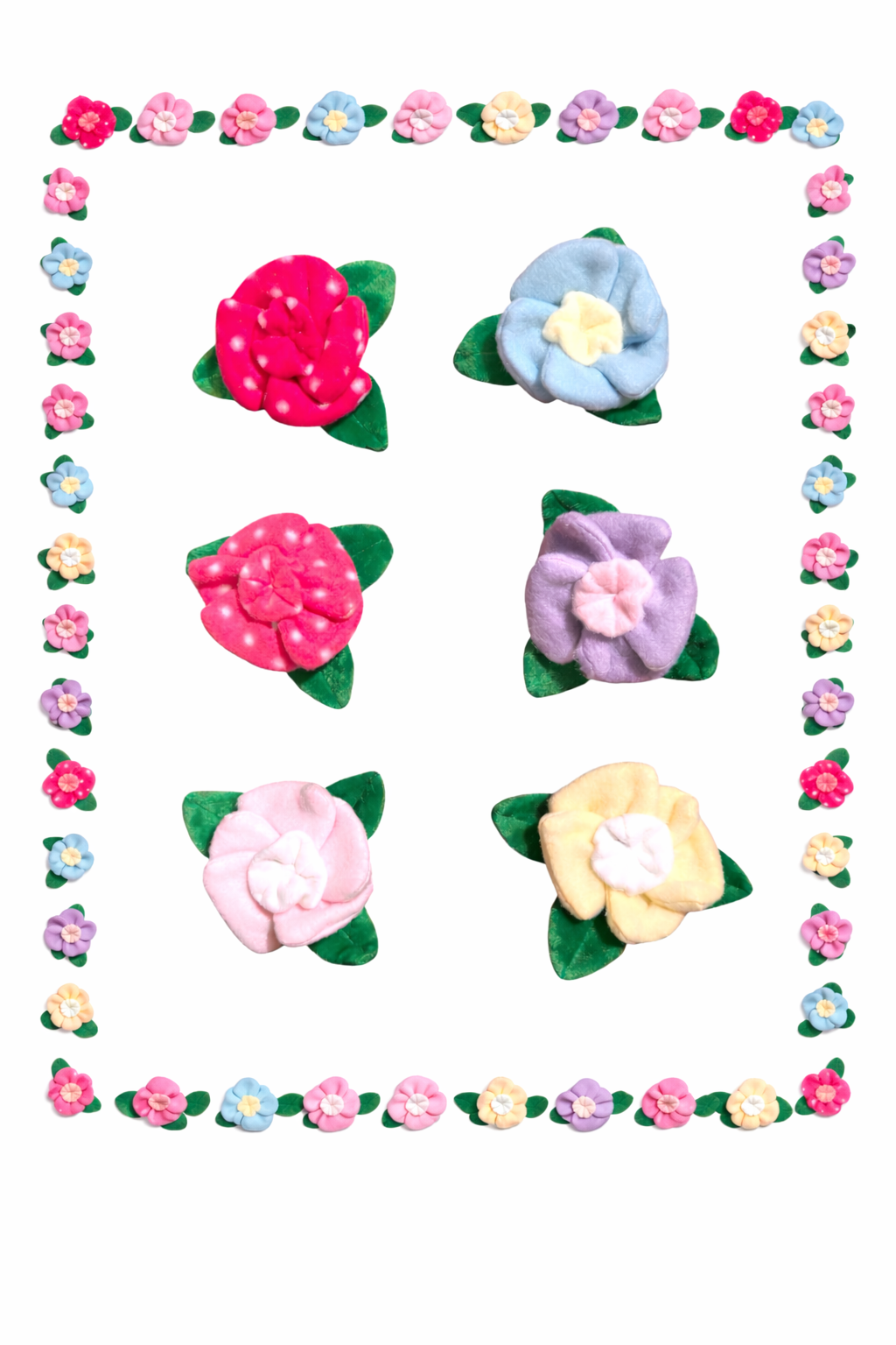 Crinkle Petal flower plush dog toys