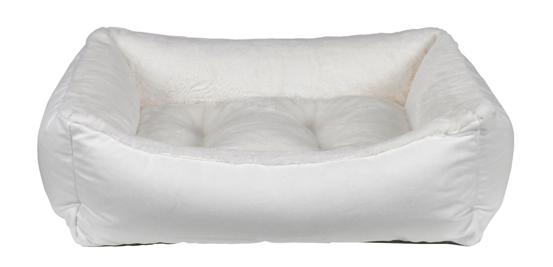 White Scoop shaped Dog Bed from Bowsers in 4 sizes for a brave dog owner