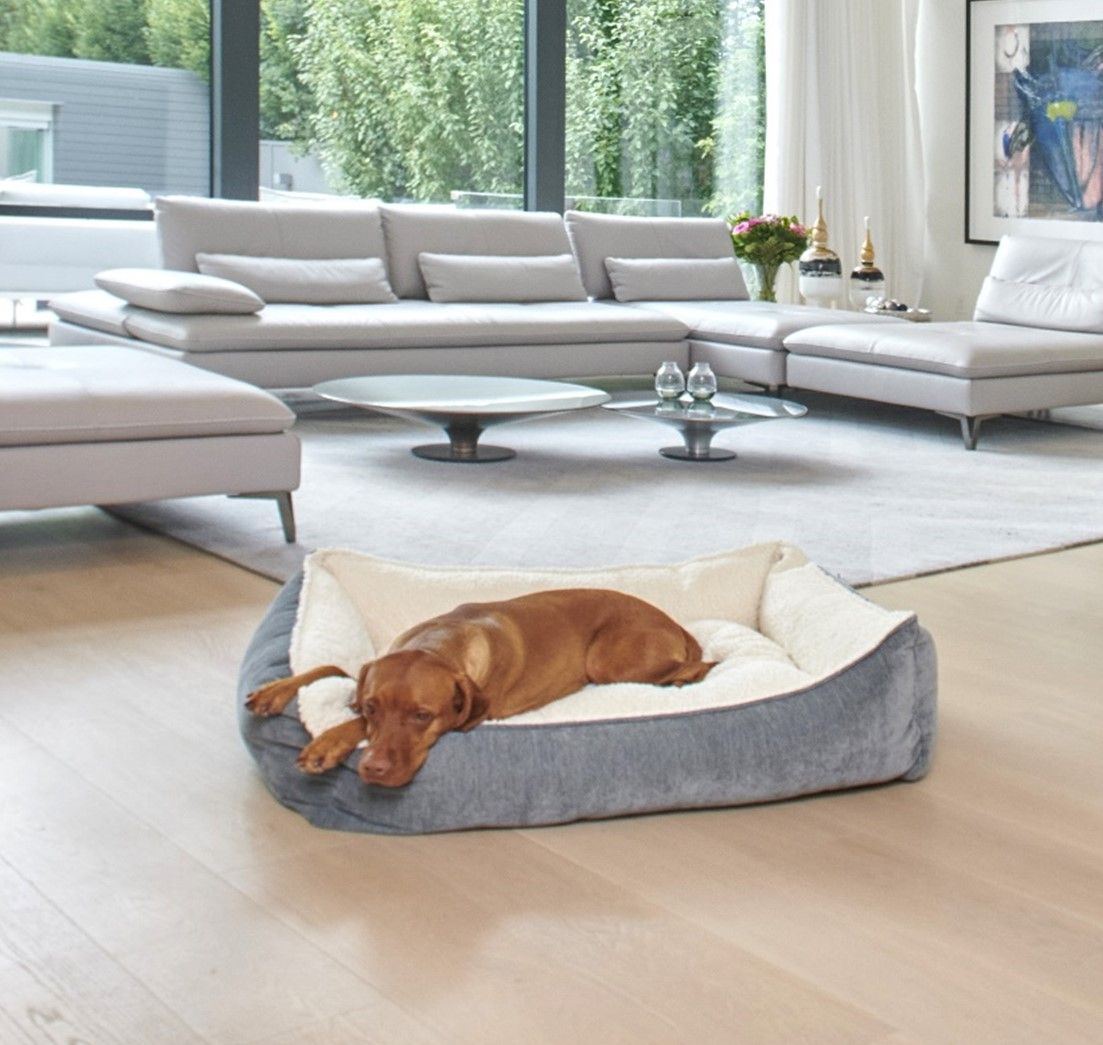 Pet Bed-Scoop Shape-Pumice Color Microvelvet