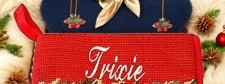example of embroidered script font