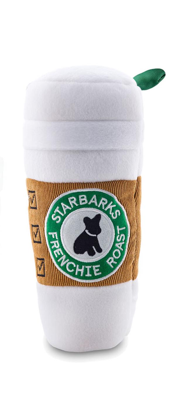 Starbarks Frenchie Roast Large Cup dog Toy with Squeaker from Haute Diggity Dog