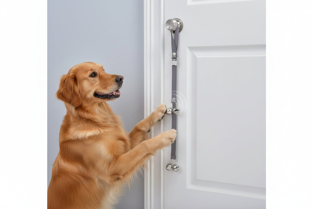 Poochie dog training bells  in grey