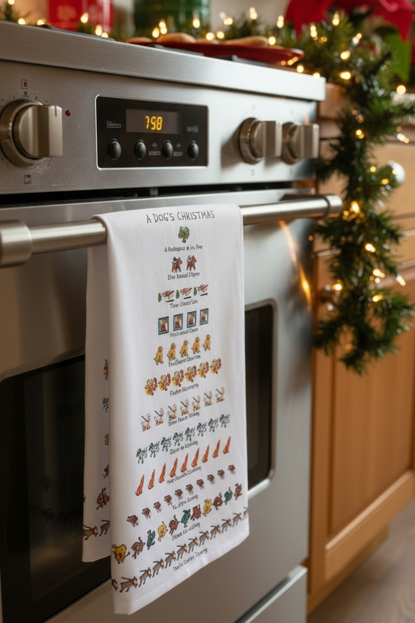 12 days of Christmas Dog kitchen towel