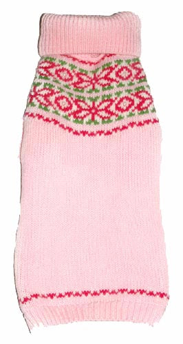 Dog Sweaters-Pink Fair Isle - A Pet's World