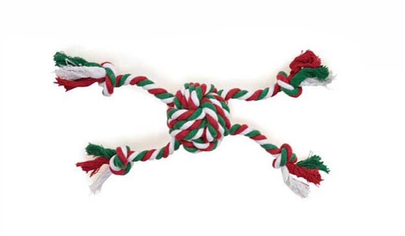 Dog Toy - 4 Leg Center Knot Rope Toy - A Pet's World
