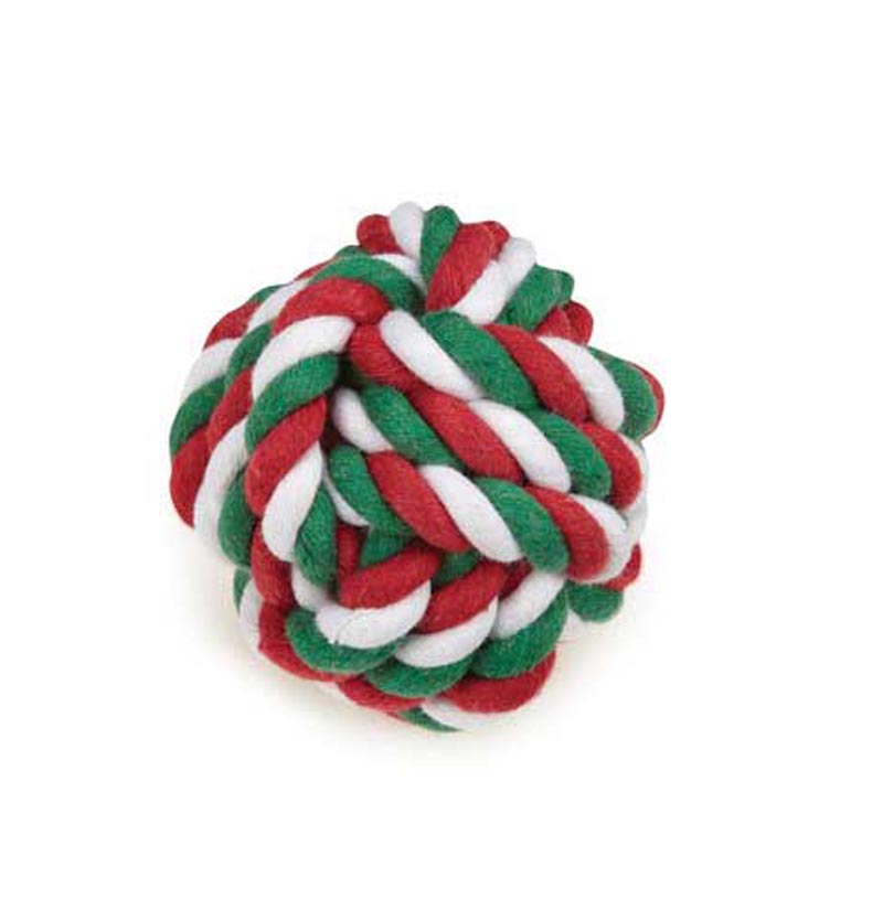 Dog Toy- Holiday Small Rope Ball - A Pet's World