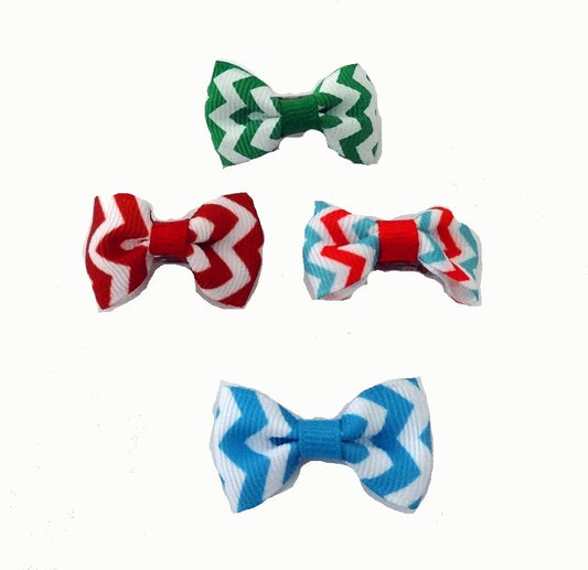 Dog Hair Bows -  Chevron Bow Ties - A Pet's World