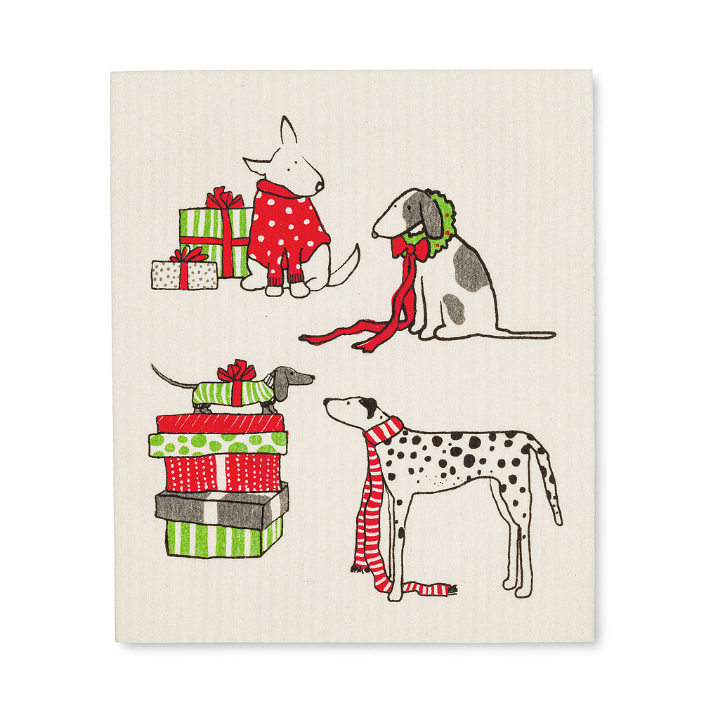 Amazing Swedish Dish Towel 2 of 2 Holiday Dog Print