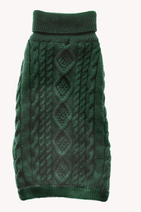 Dog Sweaters-Aran Wool Cable with Lining - A Pet's World