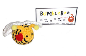 Cat Toy- Hand Crocheted Bumble Bee with Natural Catnip USA Made - A Pet's World