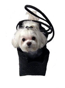 Dog Totes-Handwoven Light Weight Recycled Material-Solid Black - A Pet's World