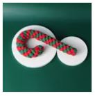 Flat view of candy cane rope dog toy