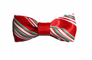 Dog Hair Bows-Candy Cane Stripe Bow Ties - A Pet's World