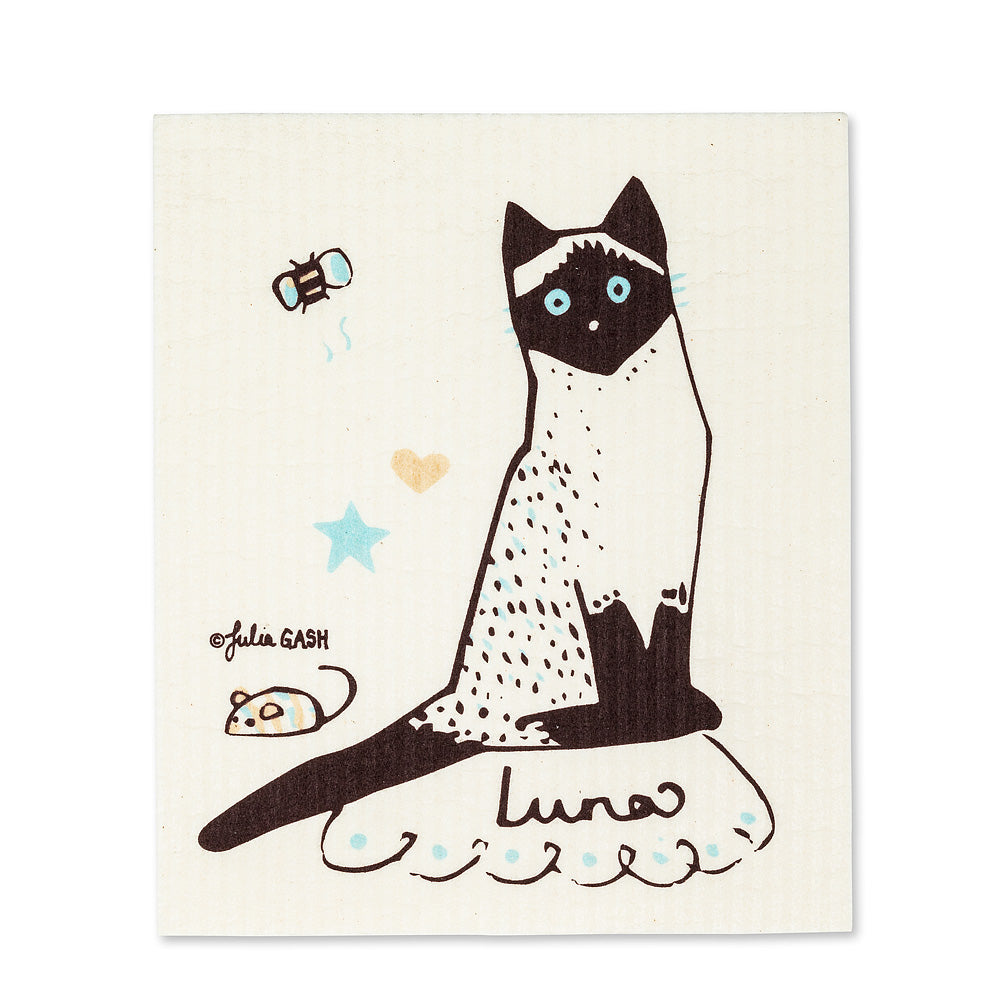 Amazing Swedish Dishcloth 1 of 2 Cats with names