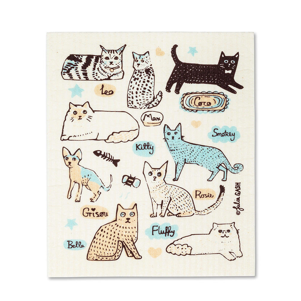 Amazing Swedish Dish Cloth 2 of 2 Cats with Names