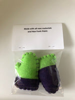 Load image into Gallery viewer, back view of package non toxic mismatched mitten cat toy
