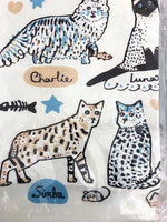 Load image into Gallery viewer, Tea Towel in package Close up Cats with names 
