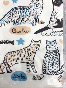 Tea Towel in package Close up Cats with names 