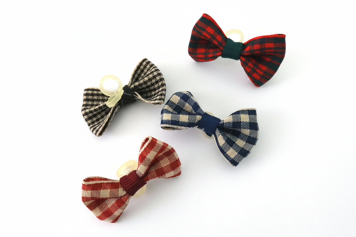 Dog Hair Bows - Country Checks with Elastics - A Pet's World