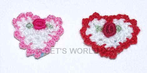 Dog Hair Accessories-Crochet Hearts with Elastics - A Pet's World