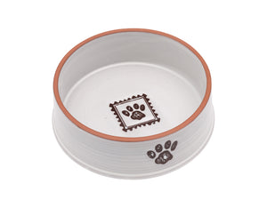 Ceramic Paw Print Dog Dishes + Treat Jar - A Pet's World