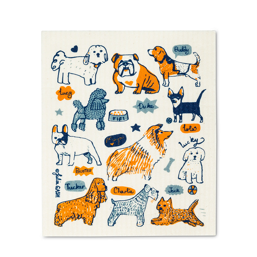 Dishcloth from Sweden Dogs Blue Jangneus –