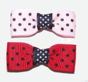 Dog Hair Bows-Double Dots - A Pet's World