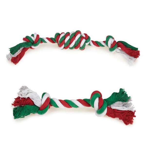 Dog Toys - Set of 2 10" Christmas Rope Toys - A Pet's World