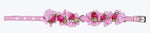 Load image into Gallery viewer, Embellished Pink Gingham Ribbon Dog Collars with Petal Flowers and Pearls - A Pet&#39;s World
