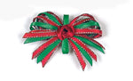 Load image into Gallery viewer, Dog Hair Bows- Group of Six Fancy Dog Christmas Bows with Elastics - A Pet&#39;s World
