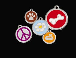 Enamel Dog ID Tags - A Pet's World