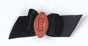 Dog Hair Accessory- Football Starched Black Show Bow - A Pet's World