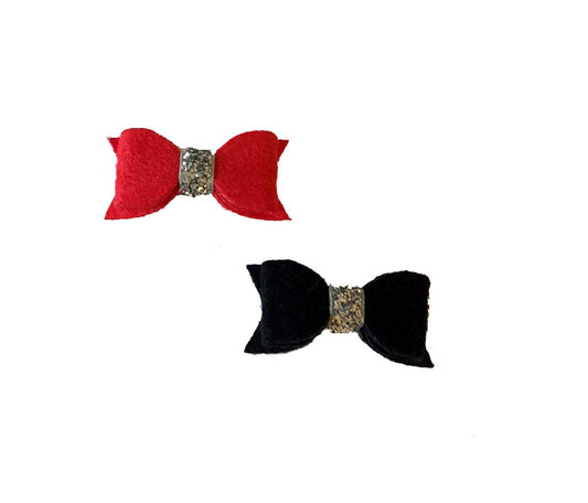 Dog Hair Bows - Felt Bow Ties with Elastics - A Pet's World