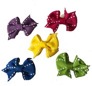 Dog Hair Bows-Fishtail Saddle Stitch Grooming Bands - A Pet's World