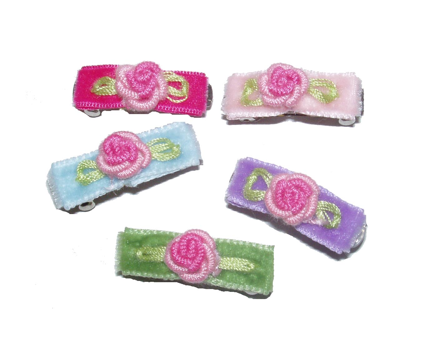 Dog Hair Bows-Flat Velvet Bows with Rosettes - A Pet's World