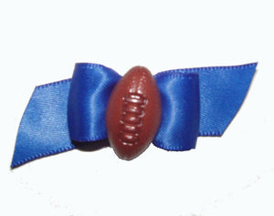 Dog Hair Bows-Starched Show Bows with Footballs - A Pet's World