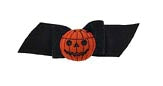 Dog Hair Accessory-Pumpkin  Black Starched Show Bow with Barrette - A Pet's World