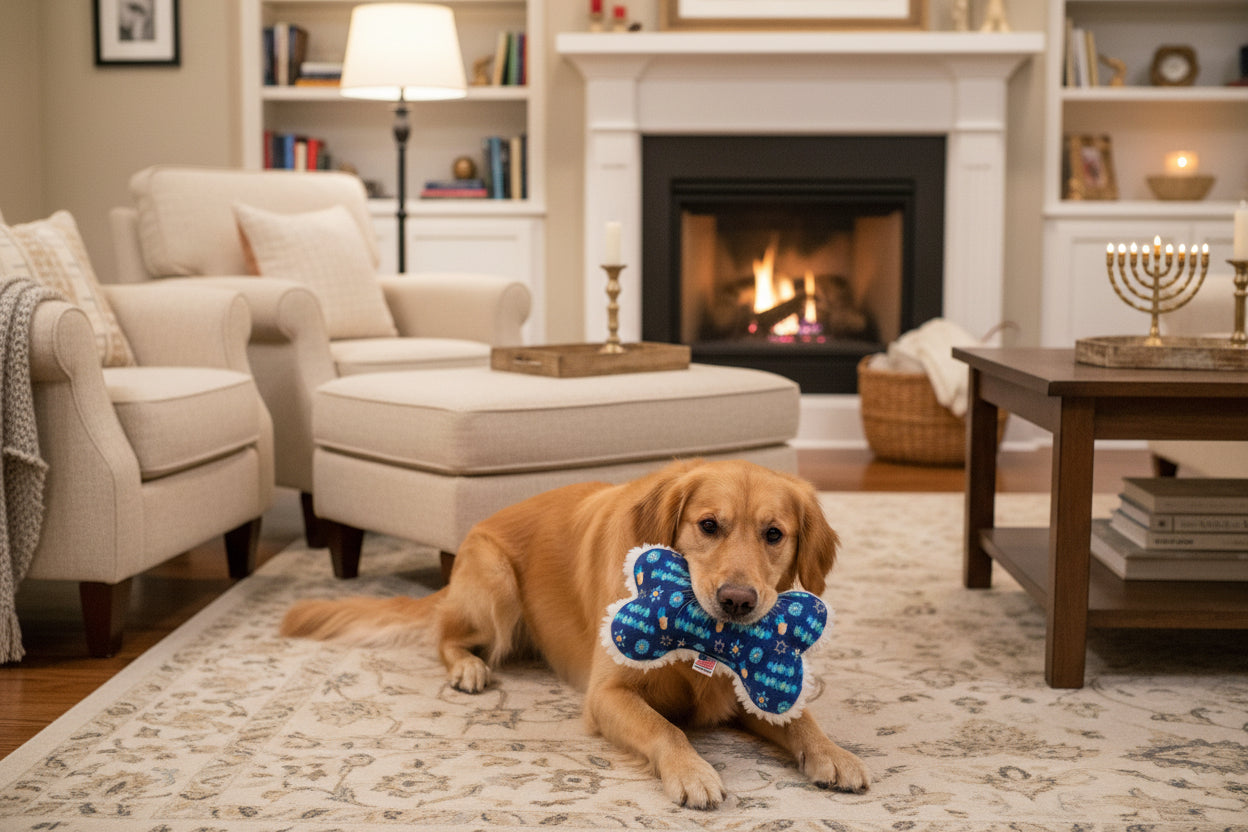 Hanukkah dog bone toy