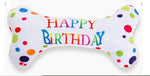 Load image into Gallery viewer, Back view of Happy Birthday Dog bone toy with squeaker
