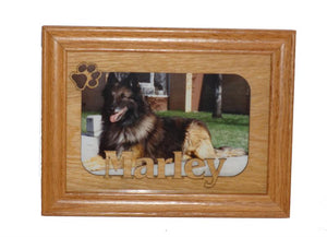Laser Cut Personalized Wood Photo Frame 5 X 7 - A Pet's World