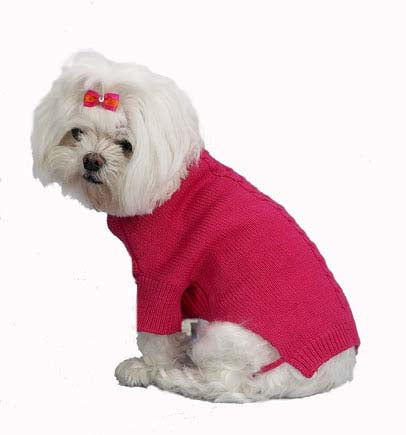 Dog Sweater-Roll Neck Cotton Cable - A Pet's World