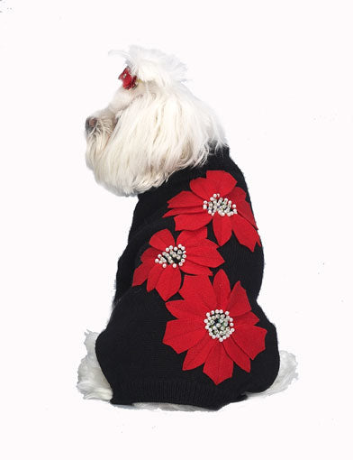 Dog Sweaters-Poinsettia Flowers - A Pet's World