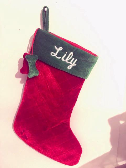 As Is Red + Green Dog Stocking for Lily