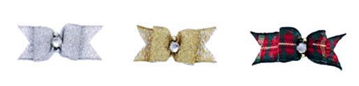 Dog Hair Bows- Metallic Rhinestone - A Pet's World