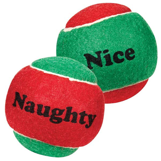 Dog Toys-Naughty and Nice Tennis Balls - A Pet's World