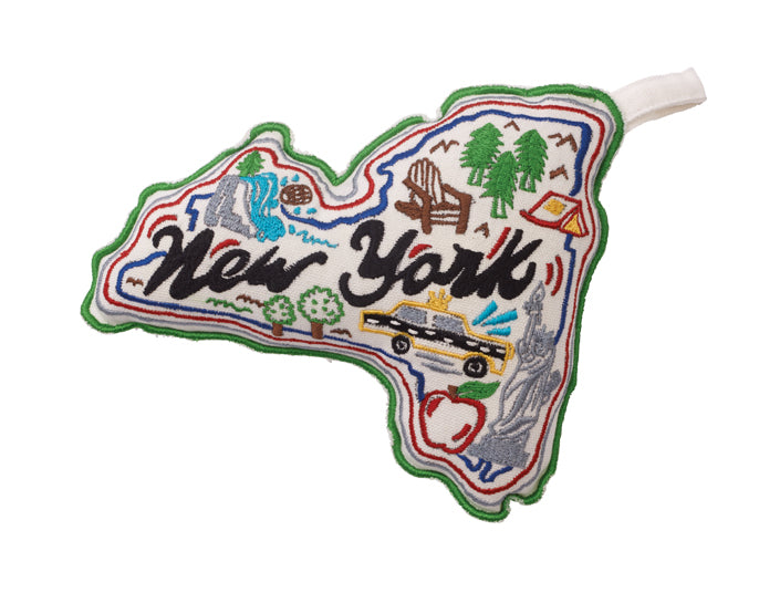 Dog Toy -New York State Embroidered Canvas Rope Toy with Squeaker - A Pet's World