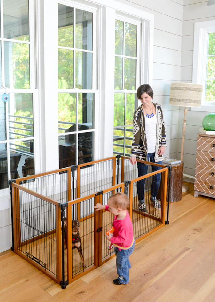 Perfect Fit Freestanding Pet Gate with Door - A Pet's World