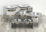 Load image into Gallery viewer, Dog Diner-Slate Stainless Steel Double Diner - A Pet&#39;s World

