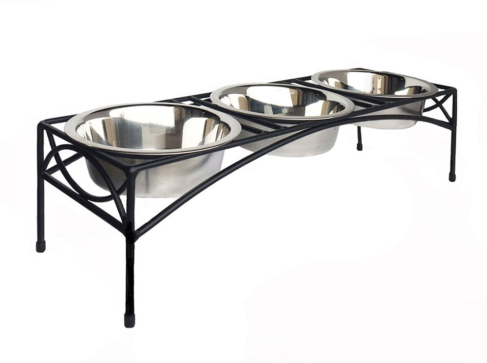 Dog Diner-Regal Triple Bowl Feeder - A Pet's World