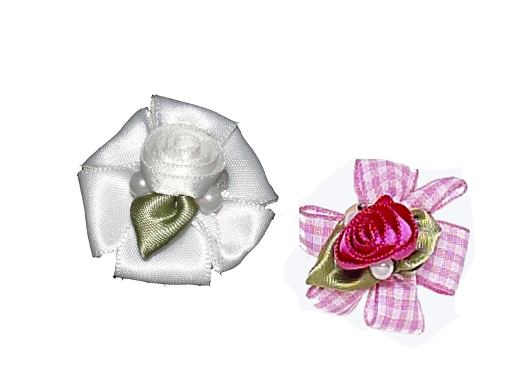 Petal Flower with Pearls dog wedding hair accessories in 2 colors